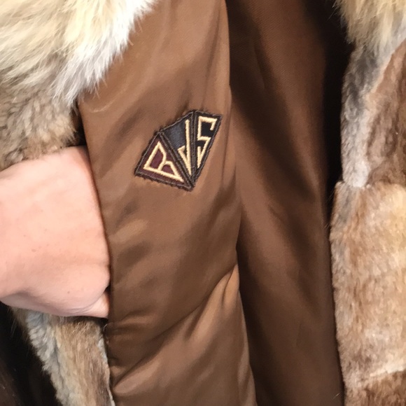 Authentic Real Fur Vintage Tan & Brown Fur Coat - Picture 10 of 13